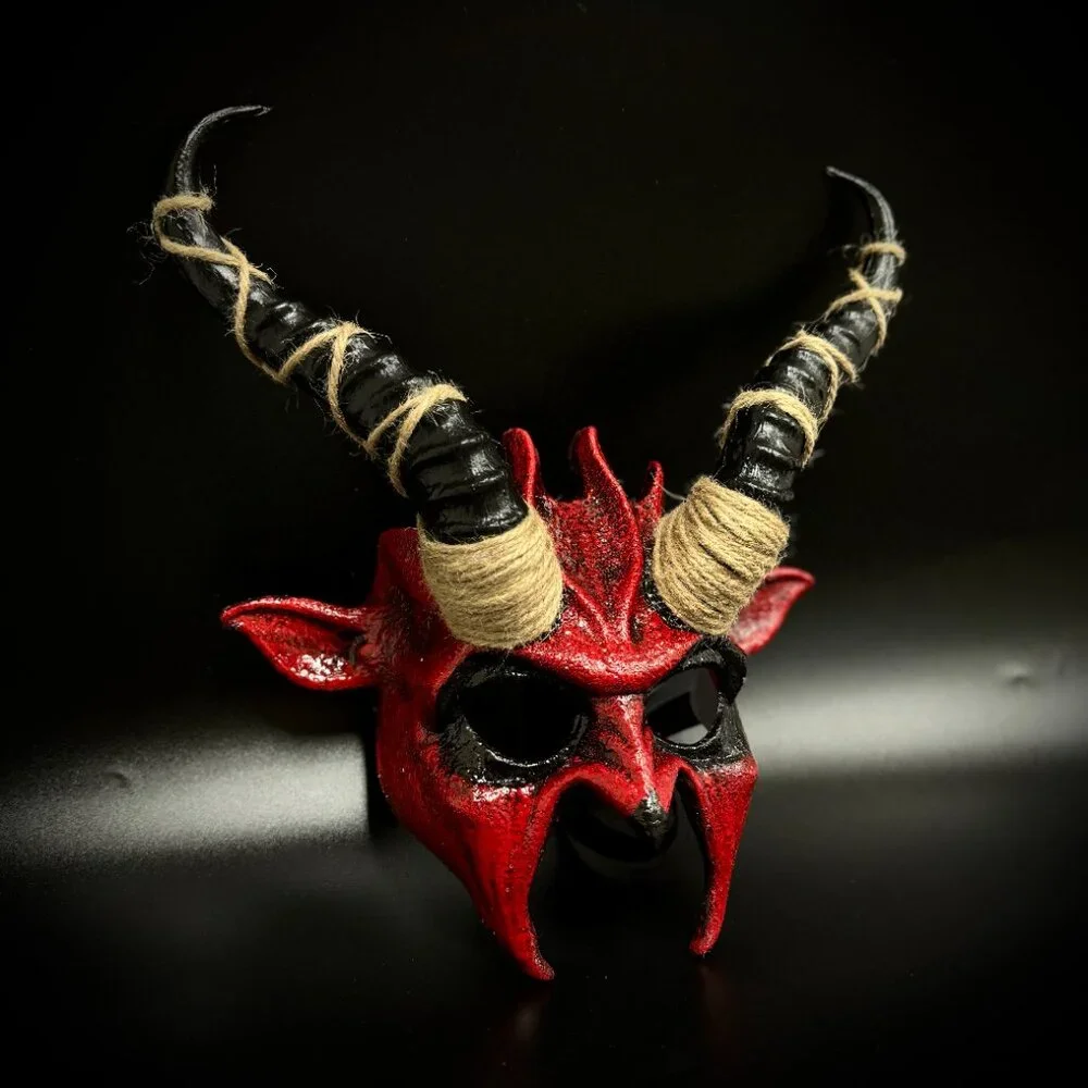 Krampus Ram Goat Demon with Horns Devil Halloween Masquerade Masks Party
